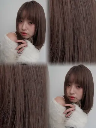 カラー チャコ|暖色 |ボブ•レイヤーのヘアスタイル