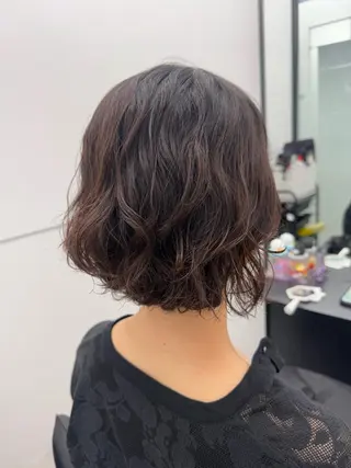 ショート パーマ デジタルパーマ🫧 韓国風ヘア🫧サクラのヘアスタイル