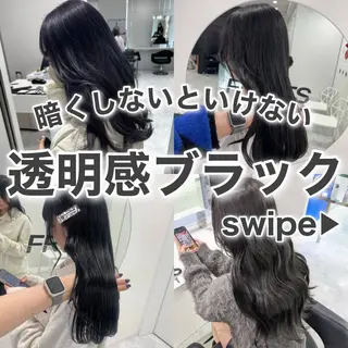 ロング カラー ラベンダー💜 グレージュ🩶のヘアスタイル