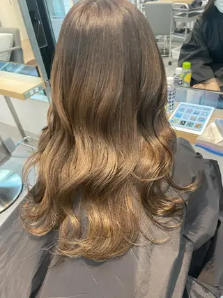 セミロング カラー ヘアアレンジ Aloa透明感ヘア ♡kanami♡のヘアスタイル