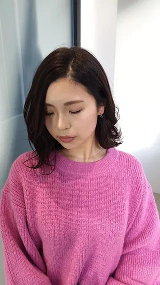 ミディアム カラー 髪質改善/顔まわり 石原のヘアスタイル