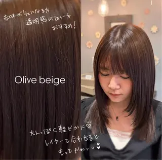 ミディアム カラー 🌱なゆみ🌱透明感 /ナチュラル/高宮のヘアスタイル