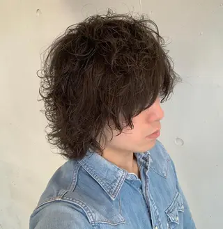 ミディアム カラー パーマ ヘアアレンジ メンズ 野木 良平のヘアスタイル