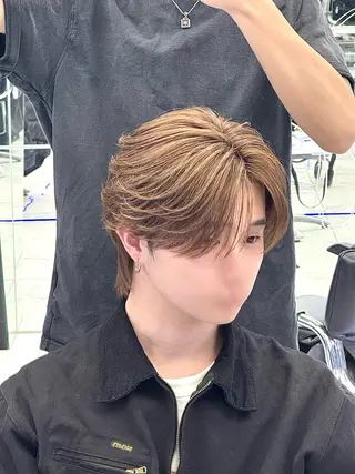 ミディアム パーマ メンズパーマ/ 西條 吏温のヘアスタイル