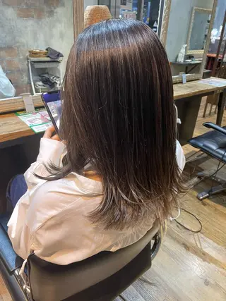 セミロング ショートヘア 縮毛矯正/福田梢のヘアスタイル