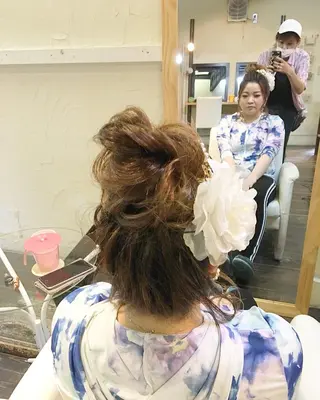 ロング カラー パーマ ヘアアレンジ メンズ キッズ ネイル マツエク・マツパ brille ~eyelash~のヘアスタイル