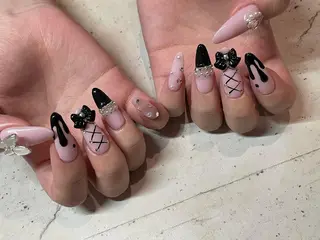 ネイル 韓国/ワンホン/長さ 出しつけ放題🎀のネイルデザイン
