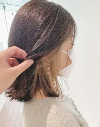 ミディアム カラー 透明感カラー ボブ/ 直感カラー診断のヘアスタイル