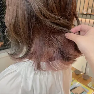 ミディアム カラー ヘアアレンジ なつき/艶ピンク/ girly hairのヘアスタイル