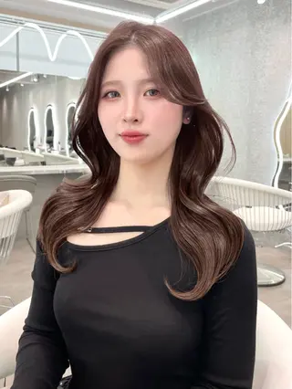 セミロング カラー 縮毛矯正ブリーチなし 🍒❤ゆうきのヘアスタイル