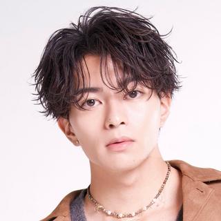 ミディアム パーマ ヘアアレンジ メンズ 柴﨑 悠利 天神 メンズカットのヘアスタイル