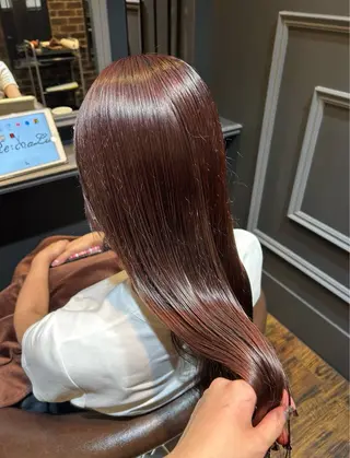 セミロング カラー ヘアアレンジ 梅木李奈🕊️ レイヤー透明感カラーのヘアスタイル