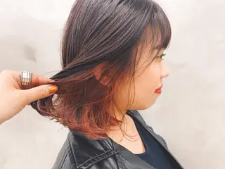 カラー 💓パーマ，💗 レイヤーカットのヘアスタイル