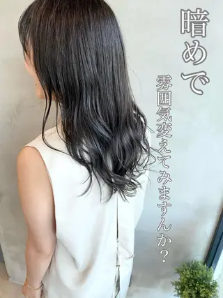 セミロング カラー ヘアアレンジ マツエク・マツパ 夜23時まで予約🉑 reverieあきらのヘアスタイル