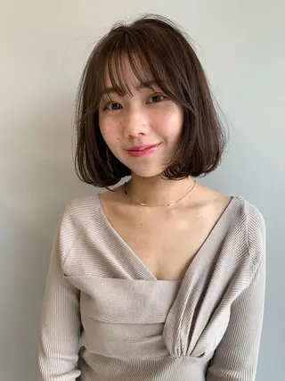 ミディアム カラー 透明感カラー✂︎ /縮毛矯正/YUKAのヘアスタイル