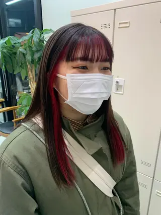 ロング 🌷ラベンダーピンク 顔まわり🌷ねいろのヘアスタイル