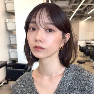 ミディアム カラー 顔まわり🥨レイヤー /透明感/水口舞奈のヘアスタイル