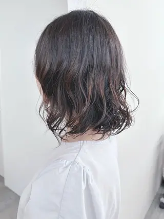 ミディアム パーマ ボブ/ゆるふわ ボブパーマ/とういのヘアスタイル