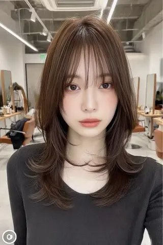 セミロング 絶対可愛い🍎透明感 カラーあります✨蕾祁のヘアスタイル