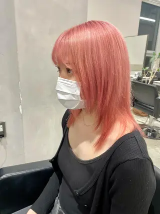 ミディアム カラー ブリーチ&髪質改善 TAIGAのヘアスタイル