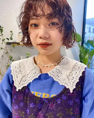 ショート カラー パーマ ヘアアレンジ メンズ キッズ ネイル マツエク・マツパ アイブロウ パーマスタイル🔅 sayacaのヘアスタイル