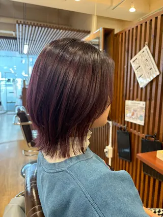 ショート カラー 女性目線でつくる ボブ縮毛矯正のヘアスタイル
