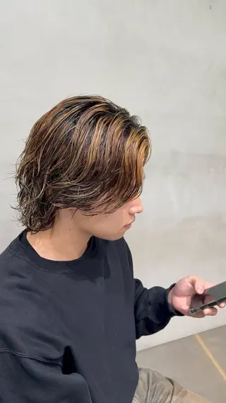 ミディアム パーマ fifth 村田 悠輔のヘアスタイル