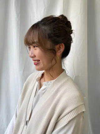 セミロング カラー ヘアアレンジ 髙塚碧🇰🇷 韓国ヘア🎗️のヘアスタイル