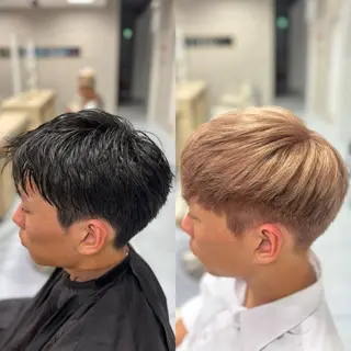 ショート カラー メンズ特化韓国風 パーマスタイル/りんのヘアスタイル