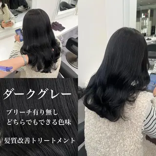 セミロング 寒色/ベージュヘア ブリーチありMiOのヘアスタイル