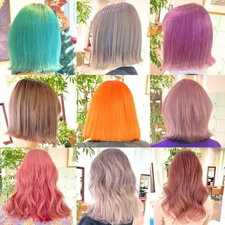 ミディアム カラー ヘアアレンジ 🧸ハイトーン🧸 ゆっきー🧸のヘアスタイル