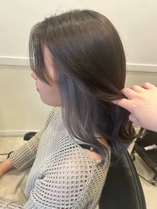セミロング 🌈透け感カラー RINA🌈のヘアスタイル