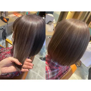 カラー 🩵盛れる顔周り/ 艶カラーemi🩵のヘアスタイル