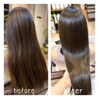 ロング カラー 髪質改善で 憧れの潤艶美髪にのヘアスタイル