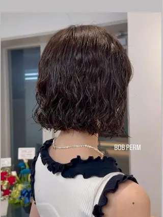 ミディアム パーマ 骨格補正ショート/ パーマ🌸さくらのヘアスタイル