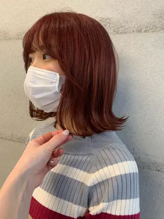 ミディアム カラー 透明感カラー✂︎ /縮毛矯正/YUKAのヘアスタイル