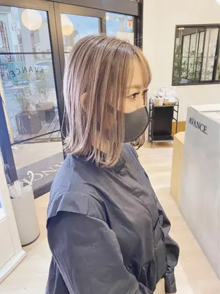 ミディアム カラー インナー/くびれ/ ショート/Chereのヘアスタイル