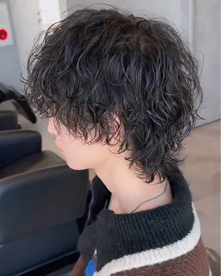 パーマ メンズ ✅シャドウ/フェザー パーマメンズりつきのヘアスタイル
