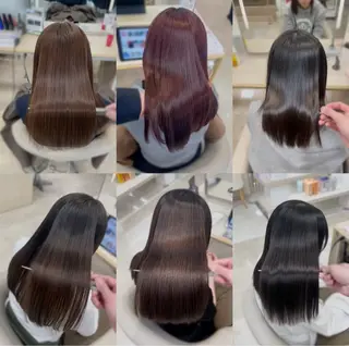 ロング シャドウパーマ／骨格 矯正カット　トモキのヘアスタイル