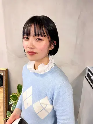 ショート カラー パーマ ヘアアレンジ メンズ キッズ ネイル マツエク・マツパ アイブロウ tatsumi/ボブ ウルフ/レイヤーのヘアスタイル