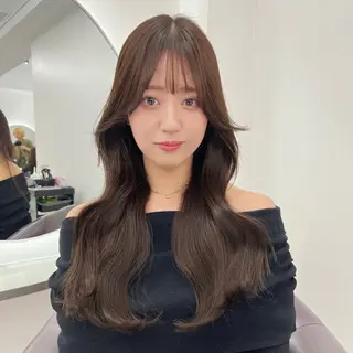 ロング カラー 韓国ヘア/透明感 カラー🤍yukaのヘアスタイル