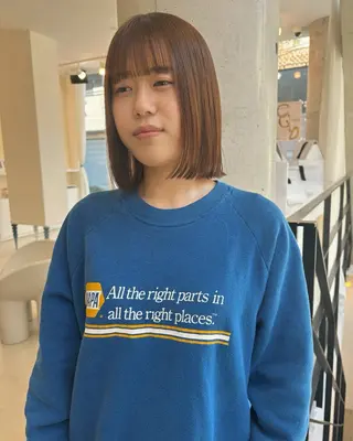 ミディアム カラー オカモト ハルカのヘアスタイル