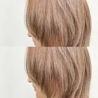 カラー 韓国ヘア レイヤーカットのヘアスタイル