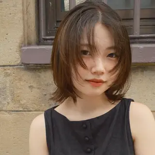 ミディアム カラー パーマ/透明感カラー 元町🌱takutoのヘアスタイル