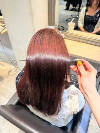 セミロング カラー 美髪矯正🪽／新宿／ ゆうみ🦋のヘアスタイル