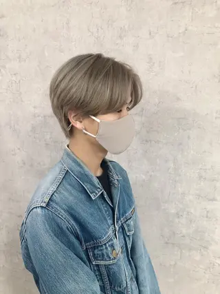 ショート カラー パーマ ヘアアレンジ メンズ キッズ ネイル マツエク・マツパ エビスザキレン/メン ズ/心斎橋🌳のヘアスタイル