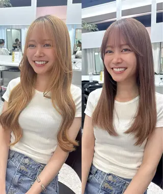 ロング 可愛い顔周りカット お任せください✨中川のヘアスタイル
