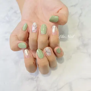 ネイル モチの良さ◉ フィルインネイル♡のネイルデザイン