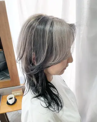 ミディアム カラー ハイトーン/骨格矯正 カット/HARU✂️のヘアスタイル