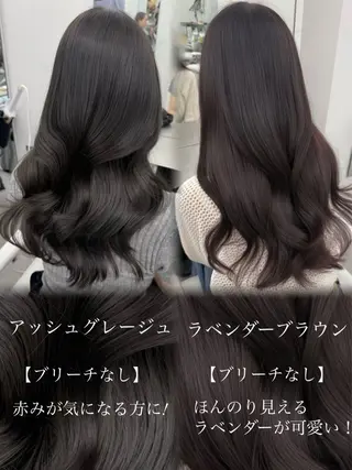 ロング 透明感カラー🩶 ×小顔カット難波のヘアスタイル
